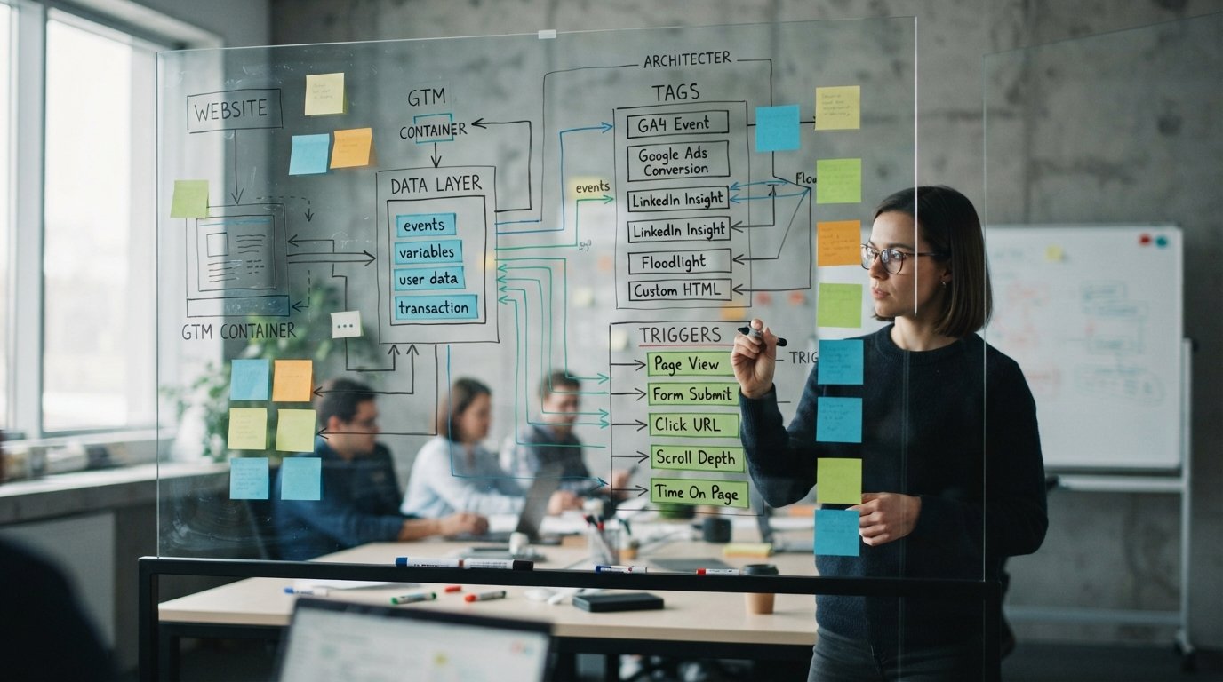 Google Tag Manager delivers tracking data while GA4 receives and reports on it