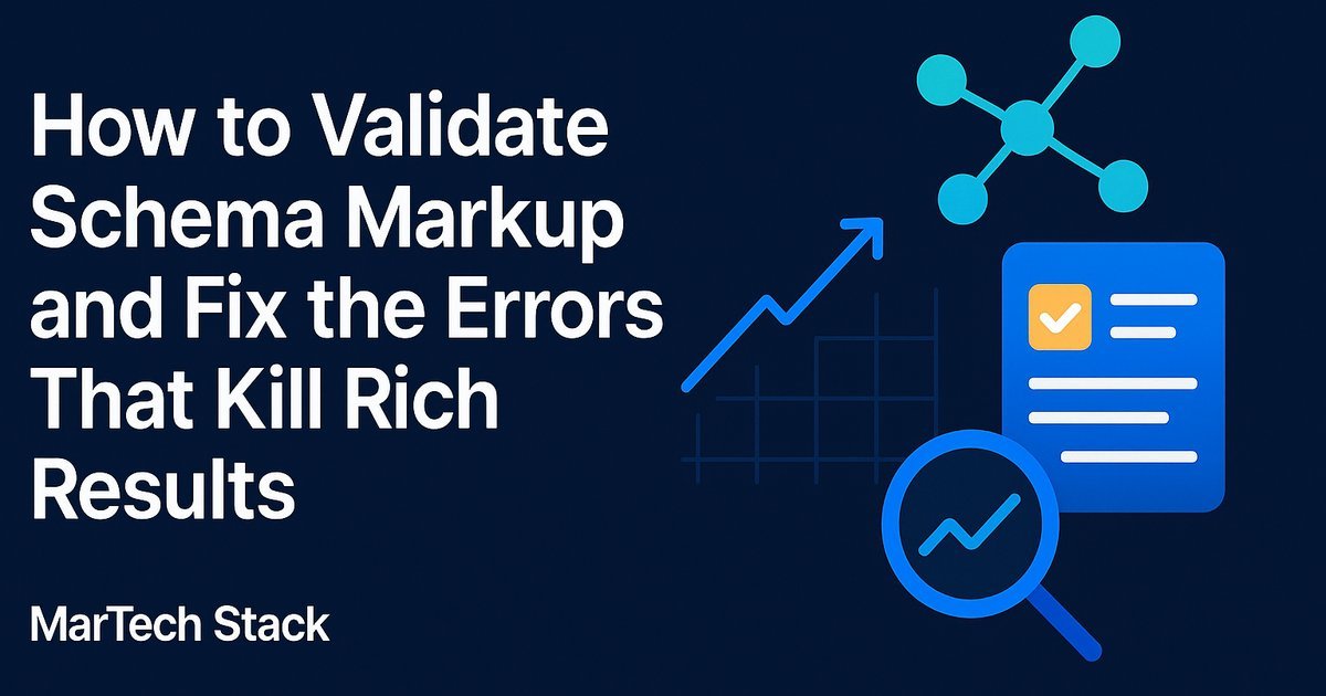 A schema markup validator flagging structured data errors that block rich results