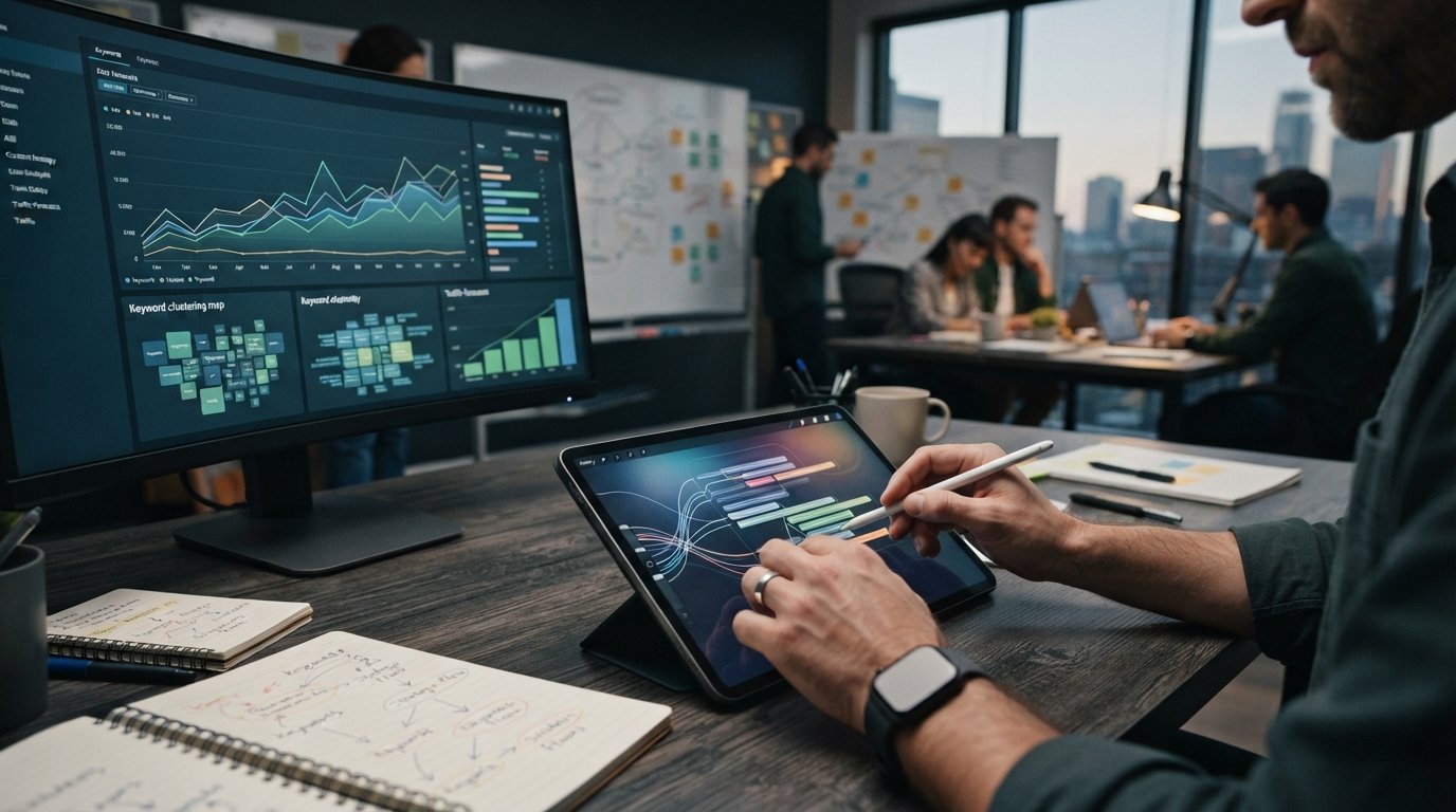 A Content Strategy in SEO That Compounds: The B2B Framework for Data-Driven Growth 3 Topic cluster model at the core of a compounding content strategy in SEO