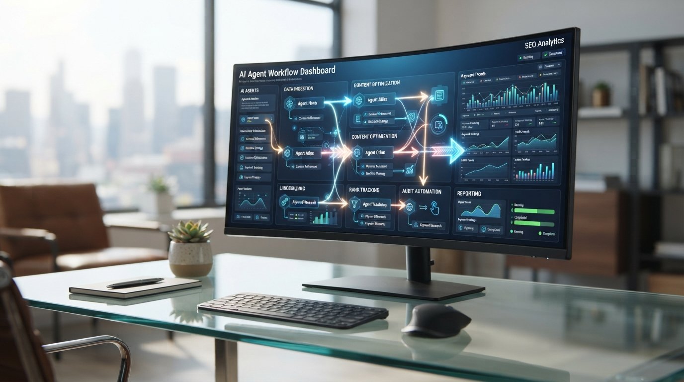 SEO AI Agents: What Agentic Workflows Can and Can't Automate in 2026 1 How SEO AI agents fit into an agentic workflow across crawl data, content and reporting tasks