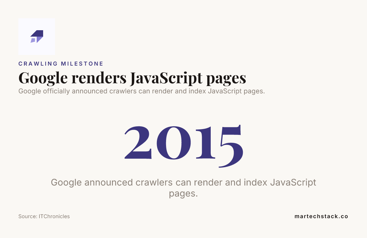 Data card noting Google can render JavaScript pages, a starting point for React SEO